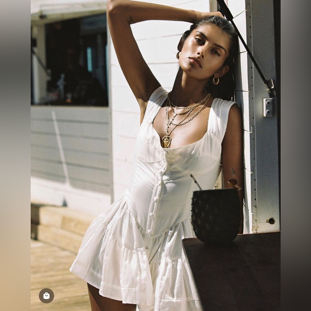 Vanessa Mooney the Elisabeth dress / romper in white vintage silk